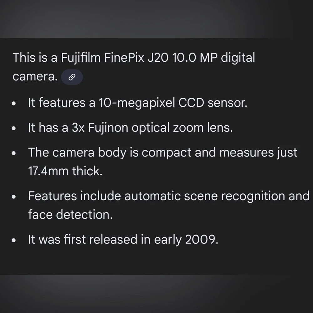 Fujifilm FinePix J20 Digital Camera 10.0MP 3x Optical Zoom Black Digicam NP-45